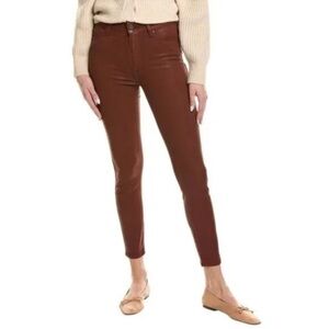 New Paige Mid Rise Ankle Coated Skinny Jeans 23 | Burgundy Dust | $229 Retail